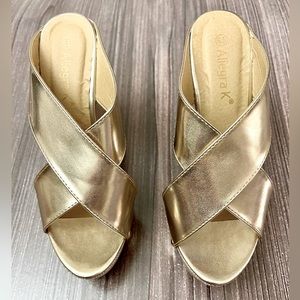 Allegra K gold wedges